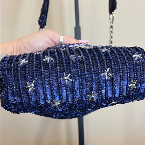 From India To You | Navy Beaded “Go Team” Shoulder Bag - Picture 13 of 13